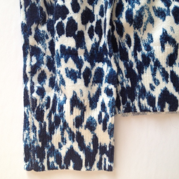 Blue Leopard Cardigan Cotton Blend - Picture 4 of 8